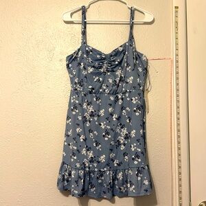 Nine Britton Carmen Brushed Knit Medium Petite Blue Floral Dress NWT